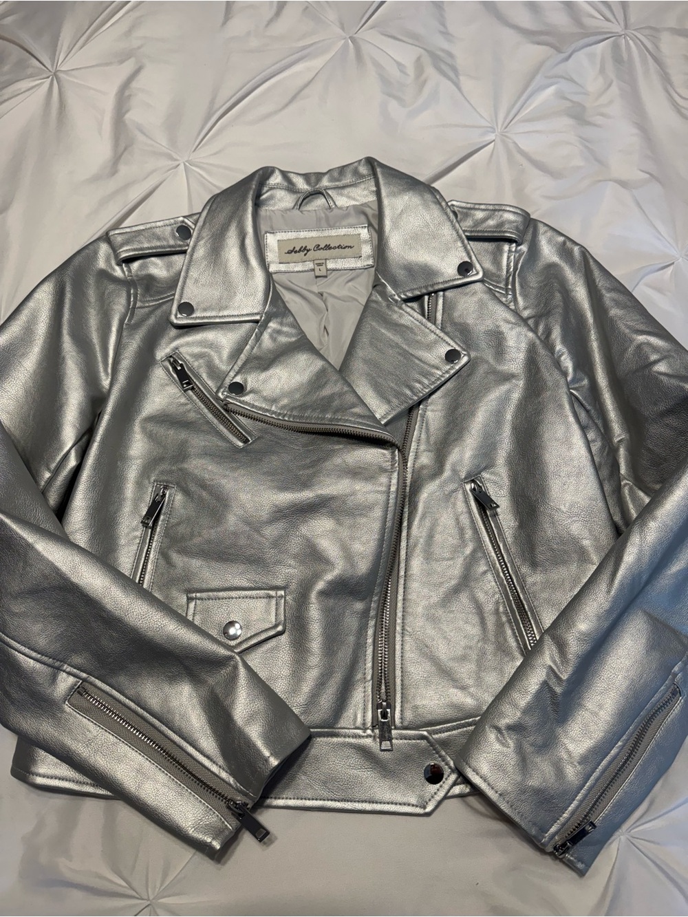 NWOT Silver Moto Jacket